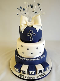 Navy Blue Communion Cake Boy