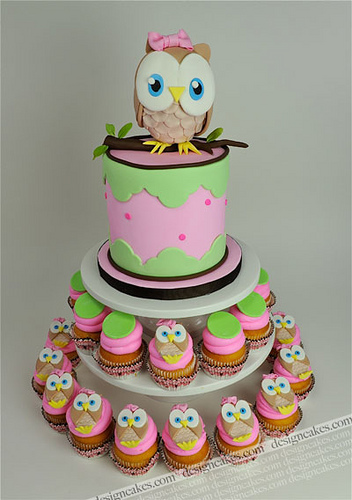 Owl First Birthday Cake