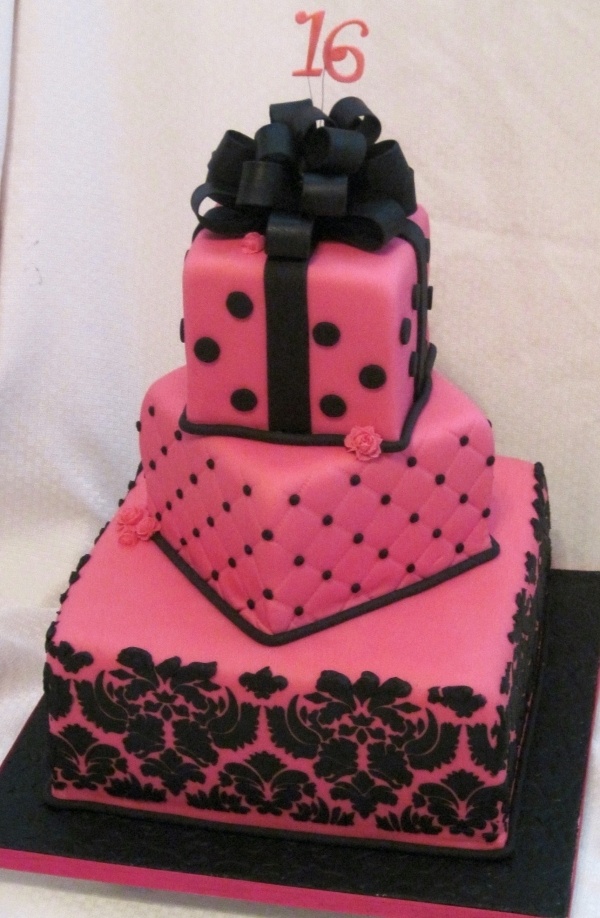 Pink and Black Cake