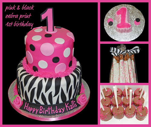 Pink and Black Zebra Print Cake