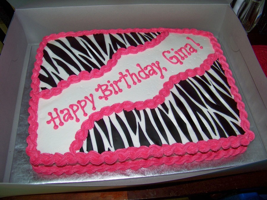 Pink and Black Zebra Sheet Cake