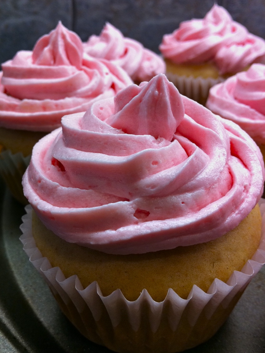 Pink Cupcakes with Raspberry Buttercream