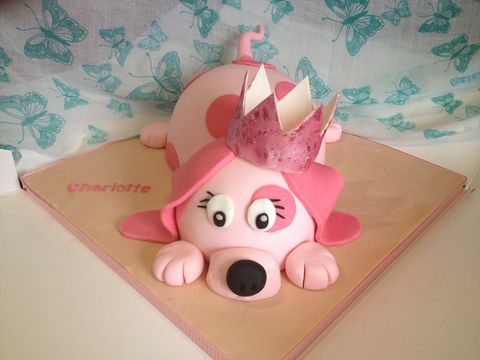 Pink Dog Birthday Cake