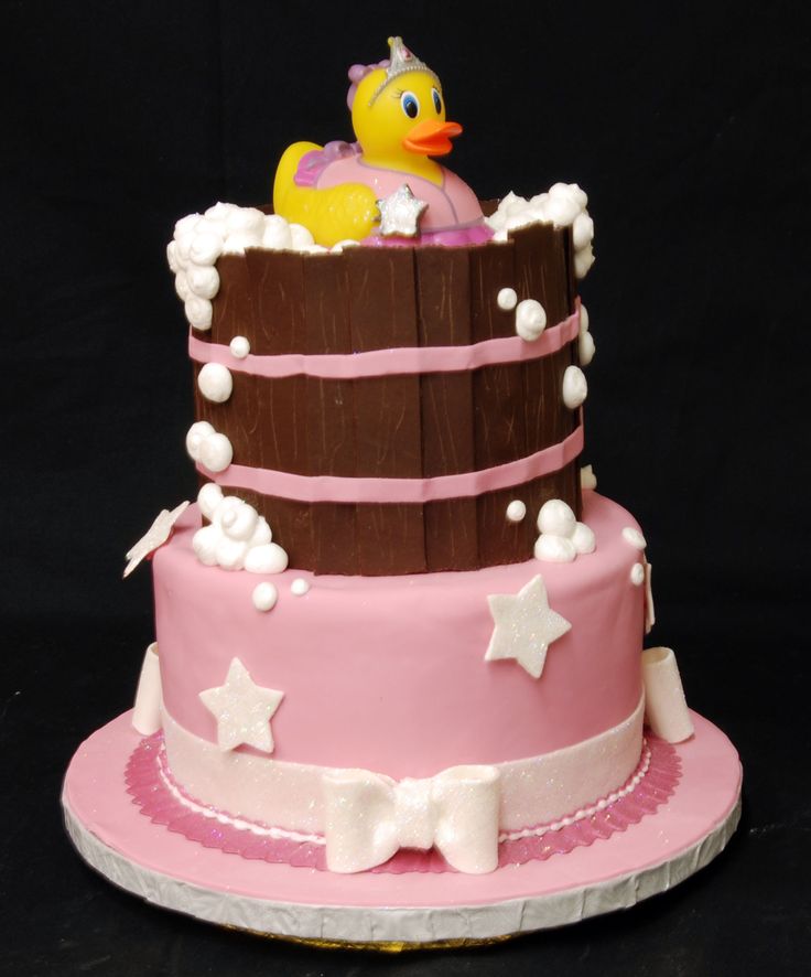 Pink Rubber Duck Baby Shower Cake