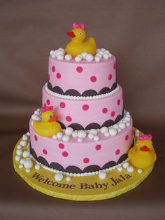 Pink Rubber Ducky Baby Shower Cake