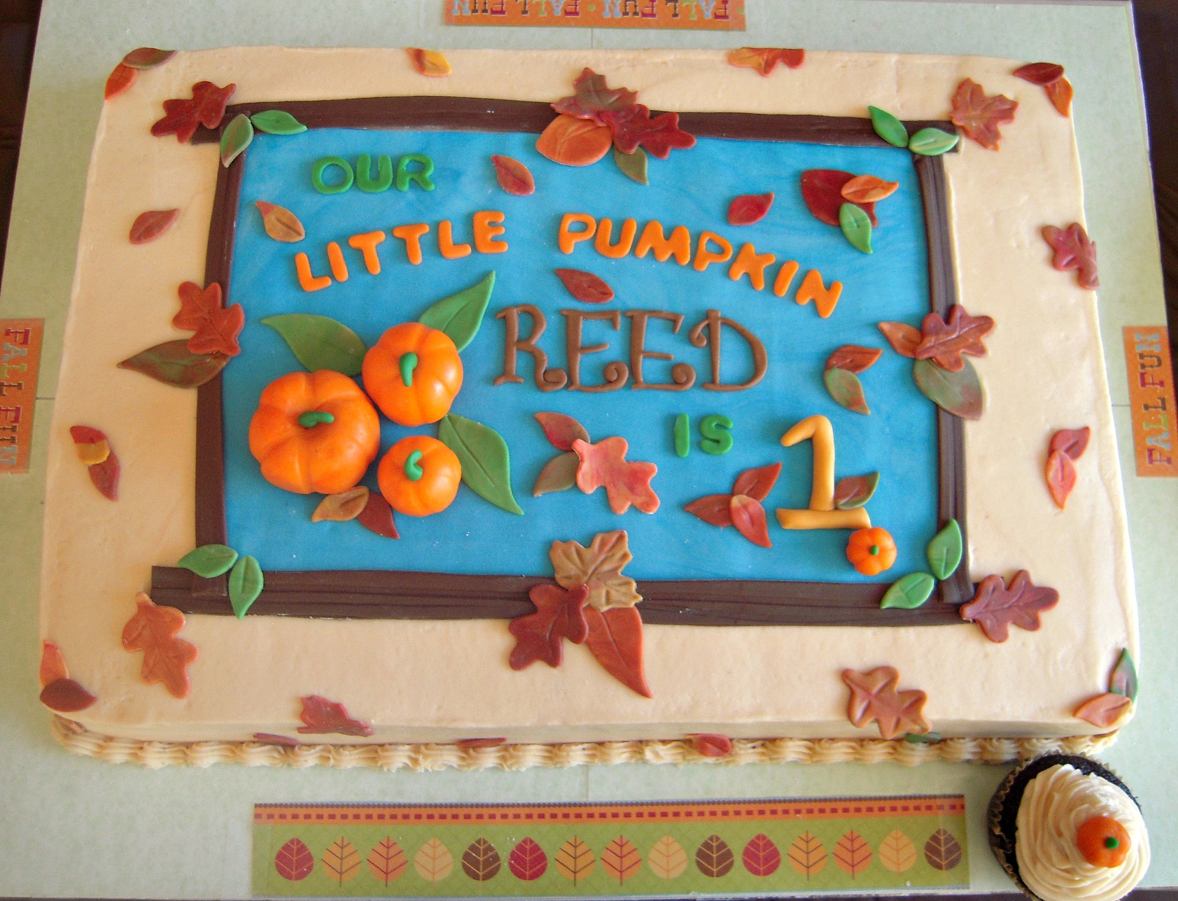 Pumpkin 1st Birthday Cake