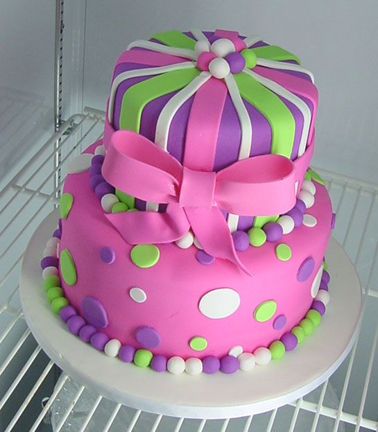 Purple Polka Dot Birthday Cake