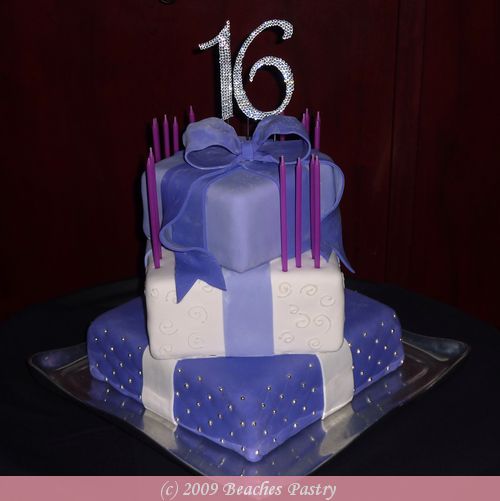 Purple Sweet 16 Birthday Cakes