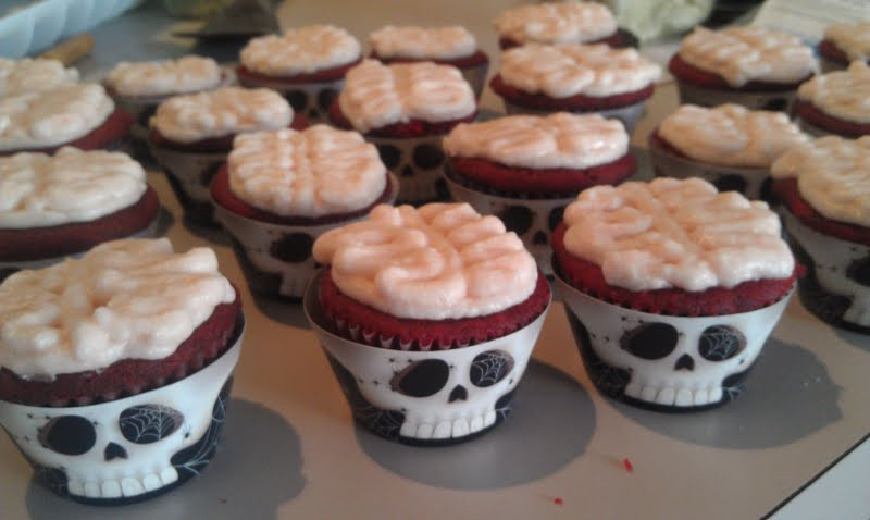 8 Photos of With Red Velvet Brains Cupcakes Halloween