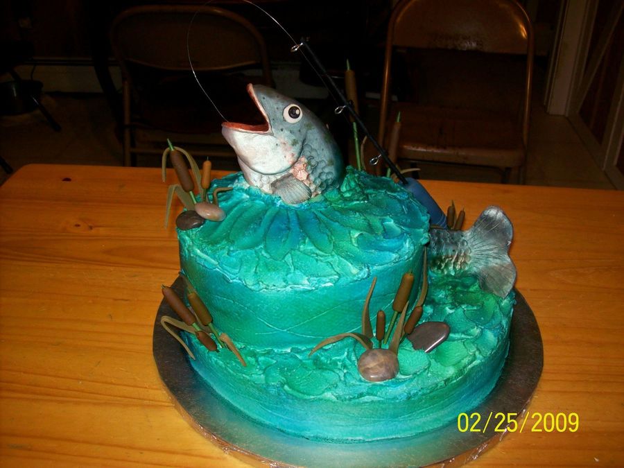 Retirement Cake Fishing Theme