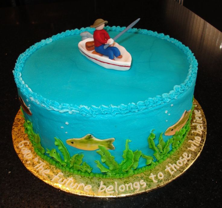 Retirement Cake with Fishing Theme