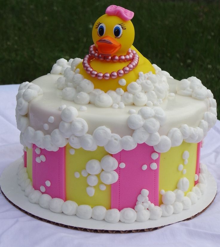 Rubber Ducky Baby Shower Cake Girl