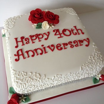 11 Photos of Square Anniversary Cakes Black And Red