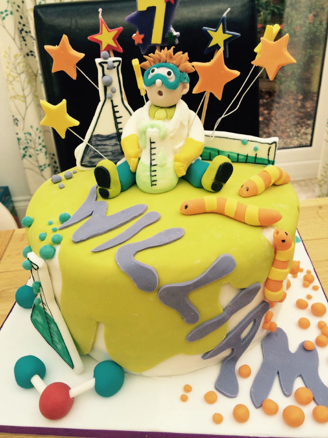 Science Birthday Party Cake