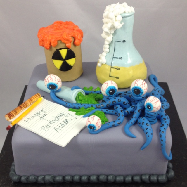 Science Lab Birthday Cake