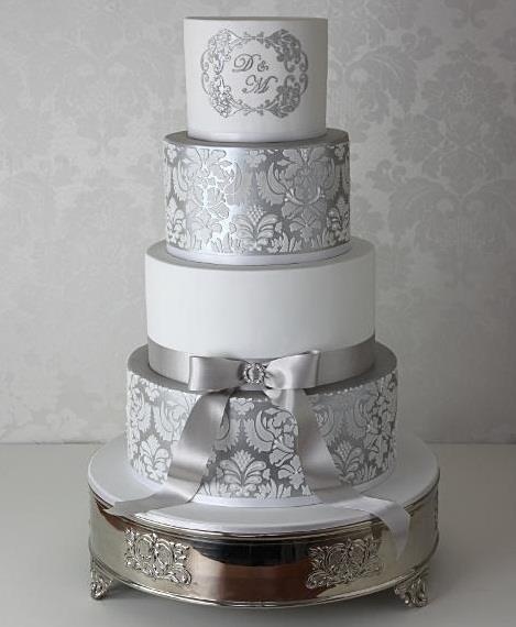 Silver Wedding Cake Pinterest