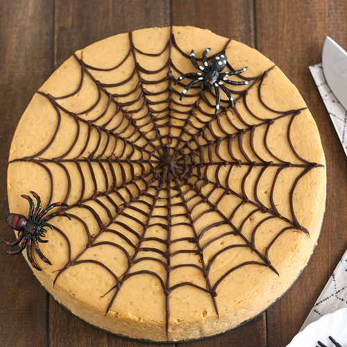 Spider Web Pumpkin Cheesecake