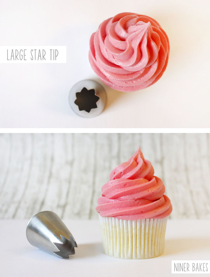 Star Tip Decorating Cupcake with Frosting