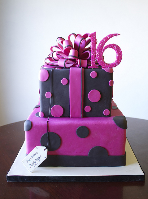 Sweet 16 Birthday Cakes with Fondant