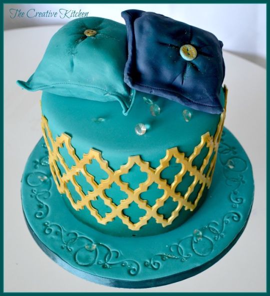 Teal Diamond Cake