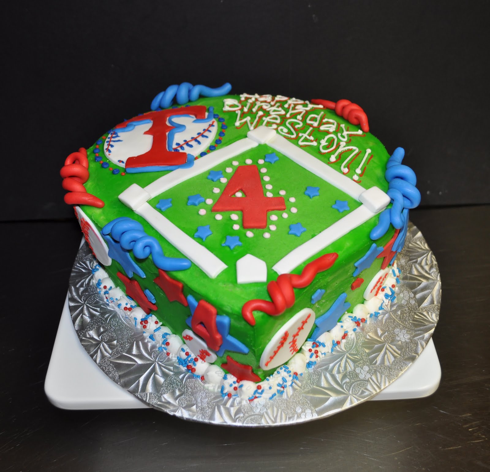 Texas Rangers Baseball Birthday Cake