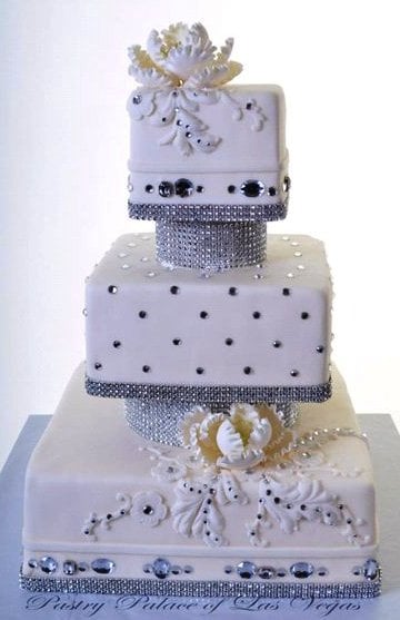 Three Tier Wedding Cake with Bling