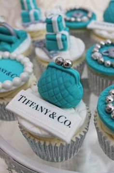 Tiffany Blue Birthday Cake and Cupcakes