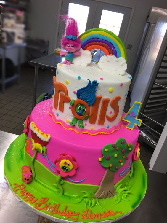 Troll Birthday Party Cake