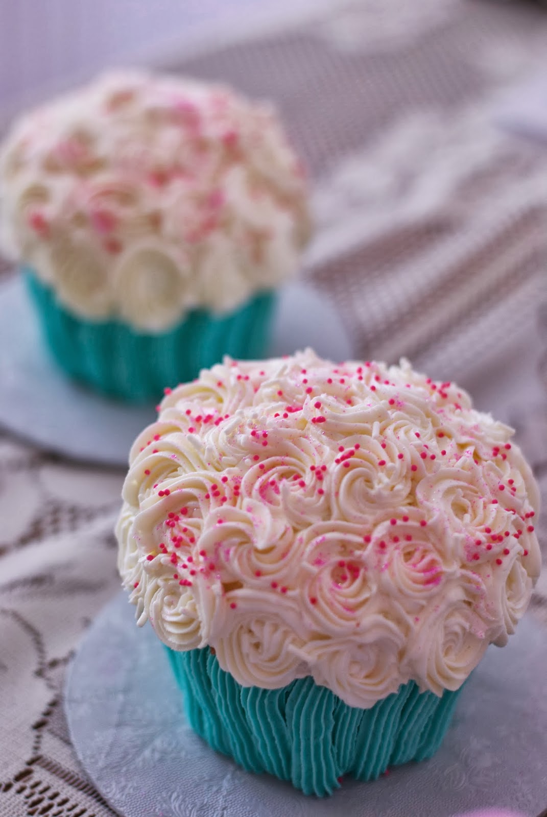 Turquoise and Pink First Birthday Cake