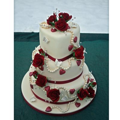 9 3 Tier Heart Wedding Cakes Decorated Photo Heart Shaped