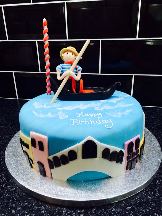 Venice Themed Birthday Cake