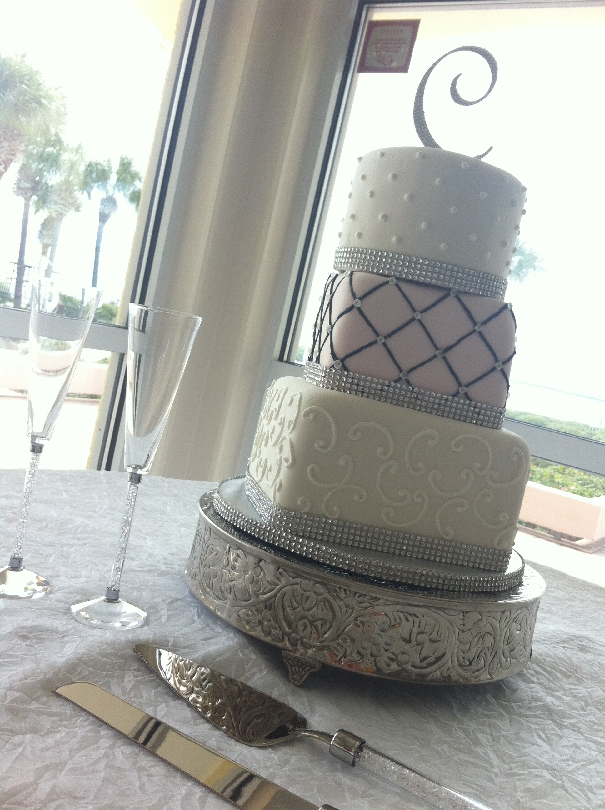 Wedding Cake with Rhinestones