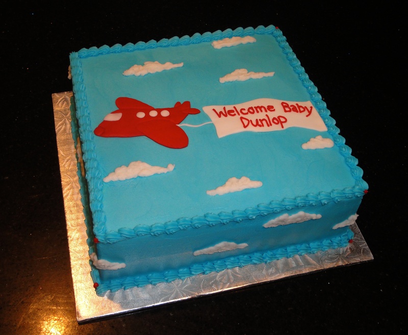 Airplane Baby Shower Cake