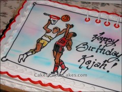 Basketball and Baseball Sheet Cake