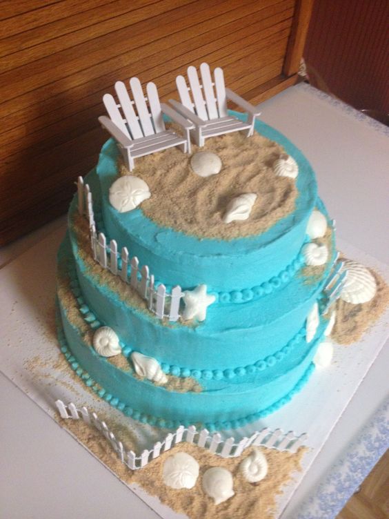 Beach Theme Bridal Shower Cake