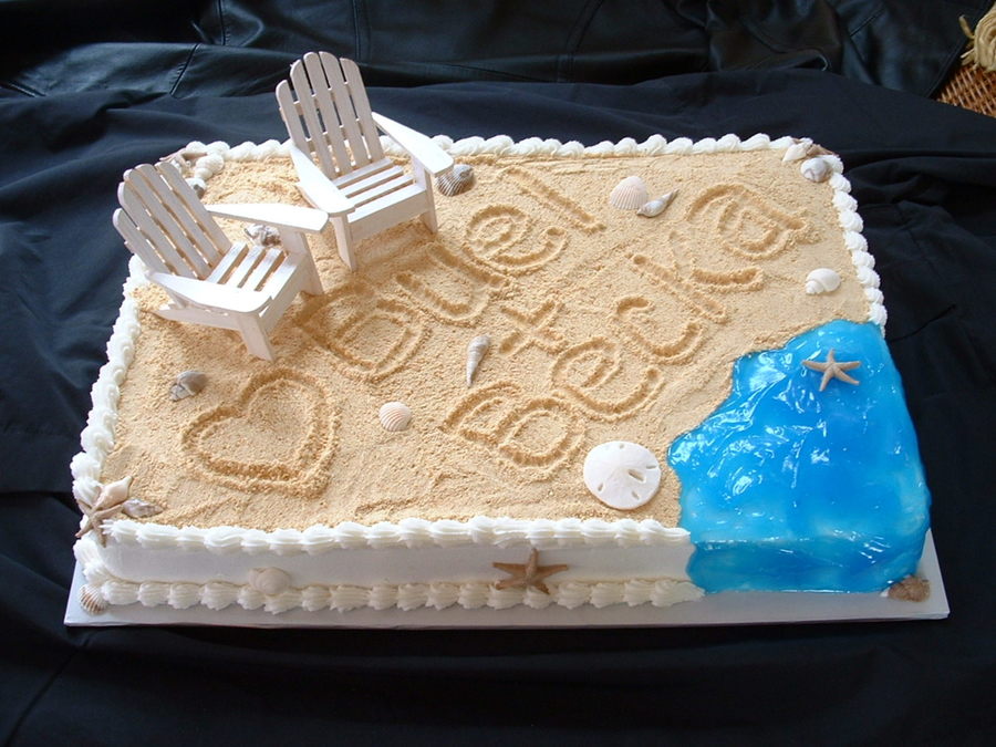 Beach Themed Bridal Shower Cake