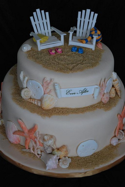 Beach Themed Bridal Shower Cake