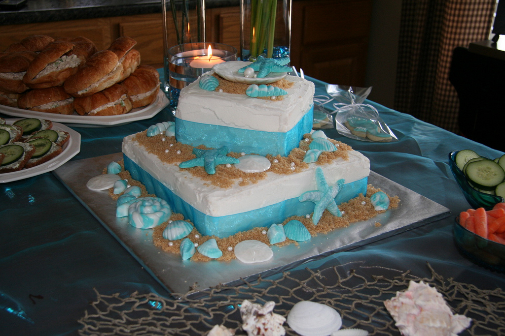 Beach Themed Bridal Shower Cake