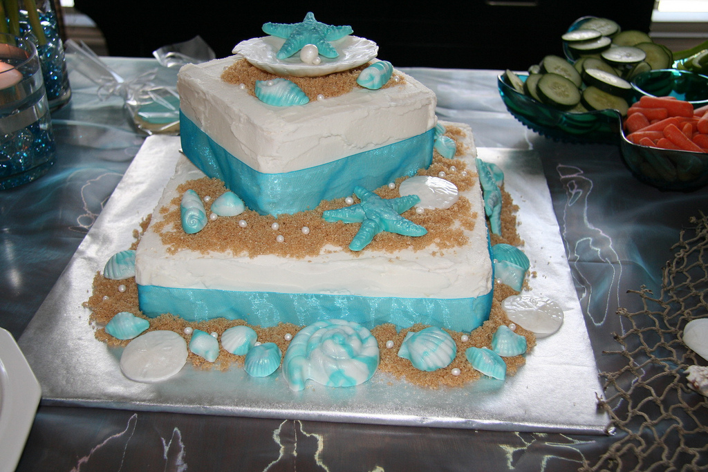 Beach Themed Bridal Shower Cake