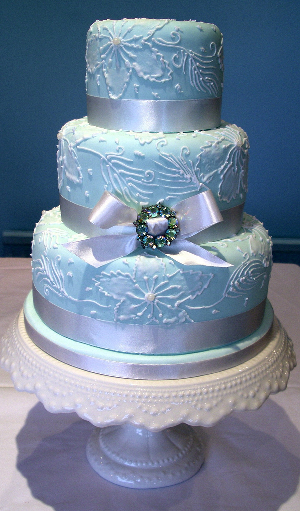 Blue Winter Wedding Cake