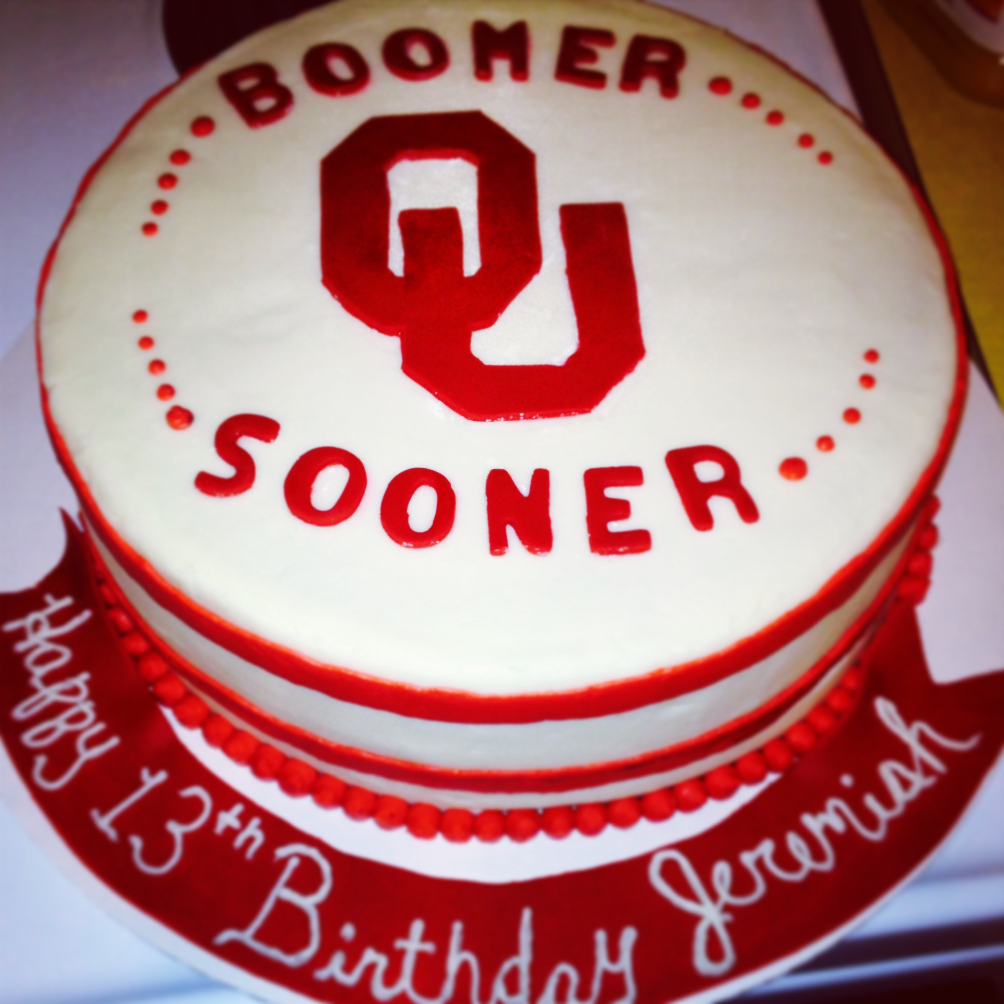 Boomer Sooner Birthday Cake