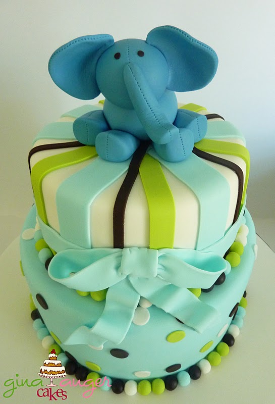 Boys First Birthday Elephant Cake