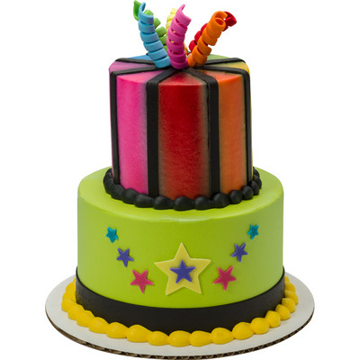 Bright Colored Birthday Cake