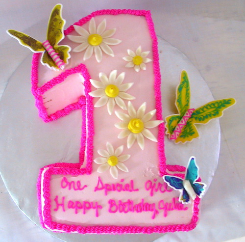 Butterfly 1st Birthday Cake