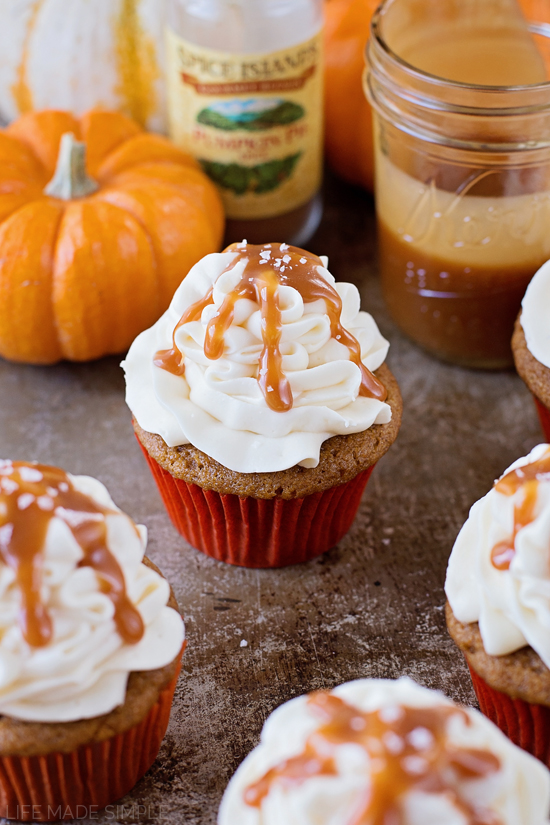 Caramel Pumpkin Spice Cake with Cream Cheese Frosting