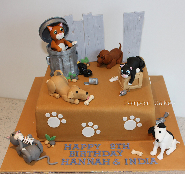 Cat and Dog Birthday Cake