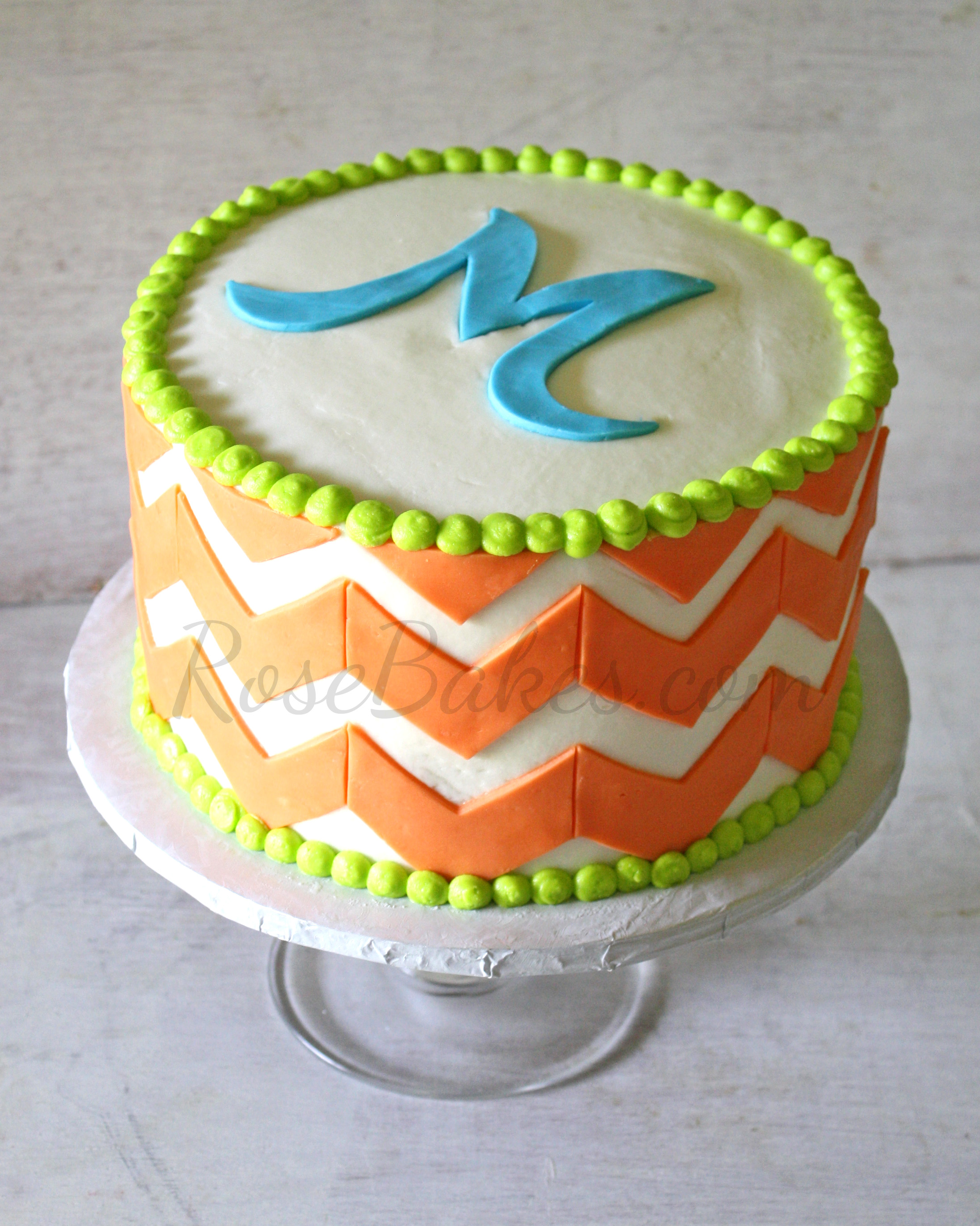 Chevron Birthday Cake