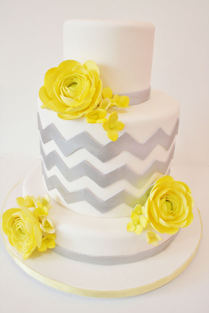 Chevron Bridal Shower Cake