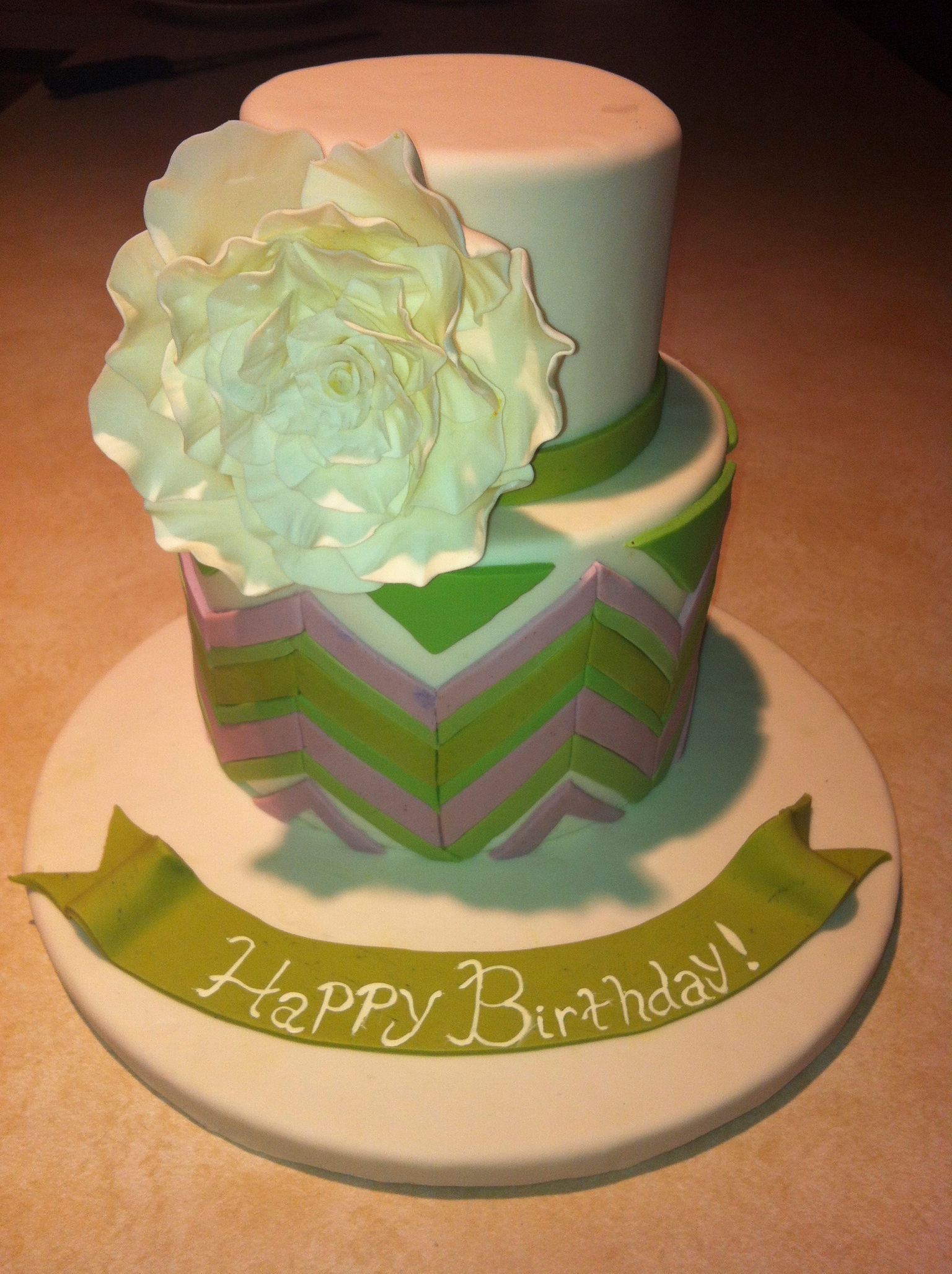 Chevron Pattern Birthday Cake