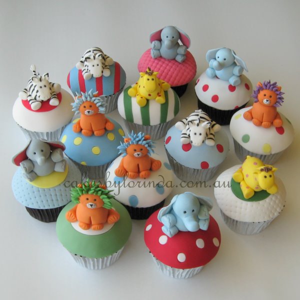 Cute Jungle Animals Cupcakes